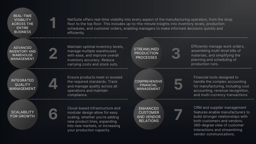 NetSuite Key Benefits for Manufactures
